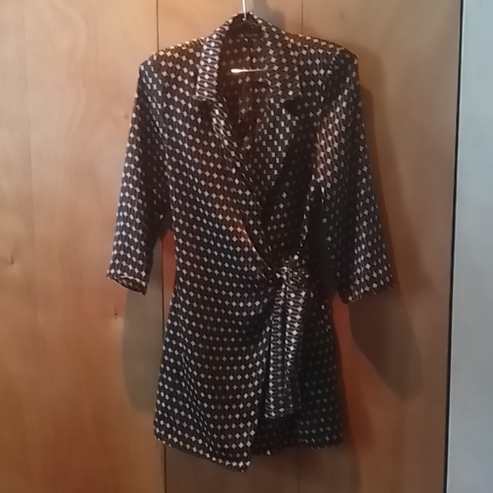 Mini wrap dress from Zara, small, geometric black & white, NWOT